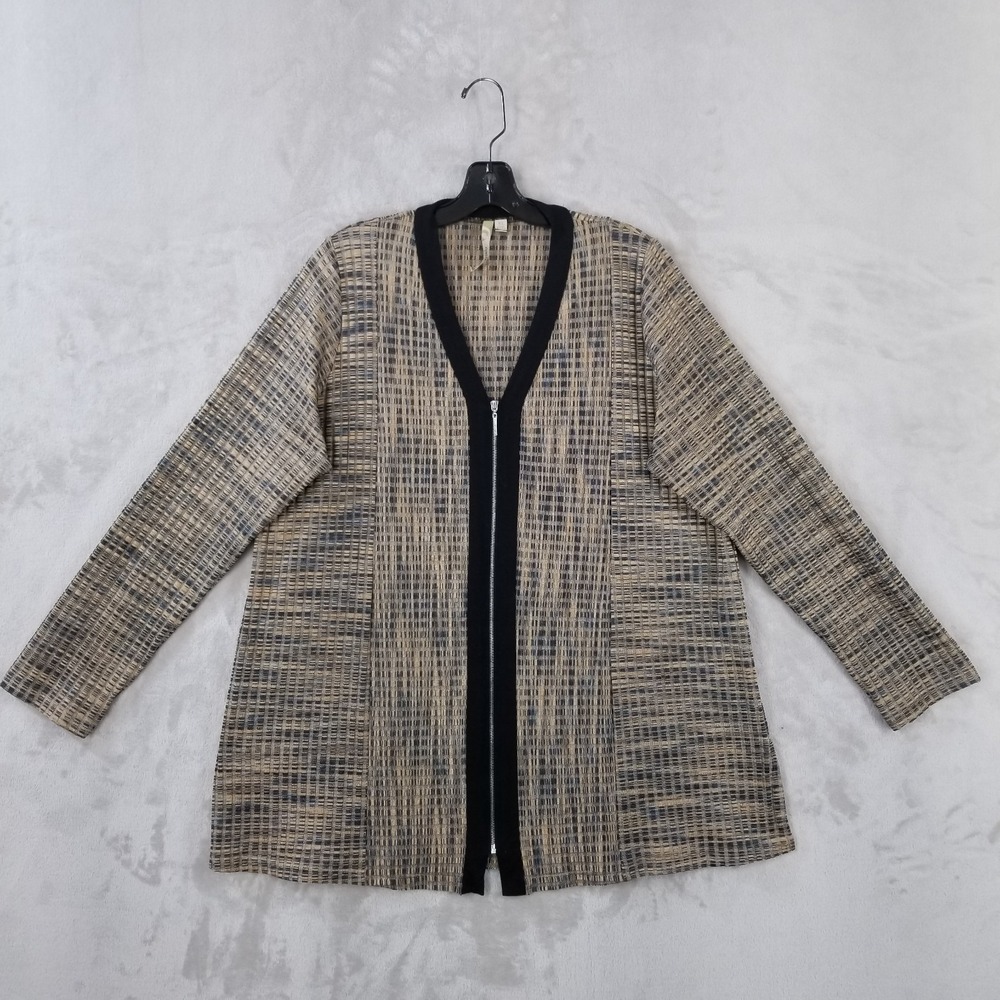 Comfy USA Cardigan Women XL Full Zip V Neck Relaxed Casual Luxe Sweater USA Made